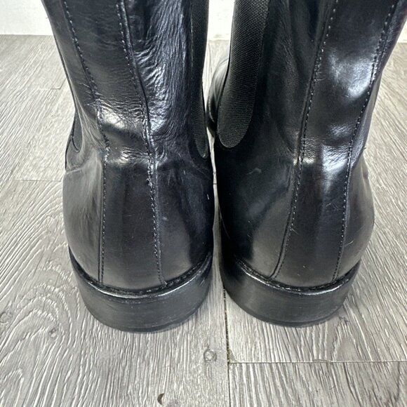 Frye Chelsea Boots Men 10.5 Black Leather  Ankle Pull On Shoes Made In Italy main image 11